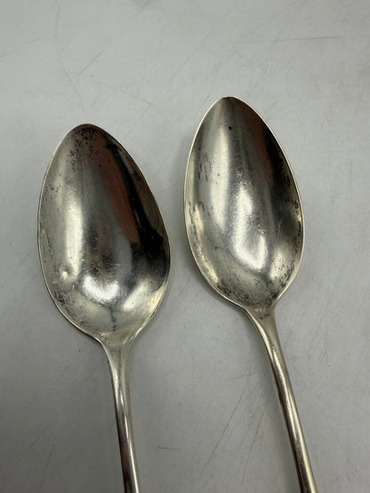 Set of 2 Antique Alvin Chippendale pattern Sterling Silver Teaspoons 34 gr /ro