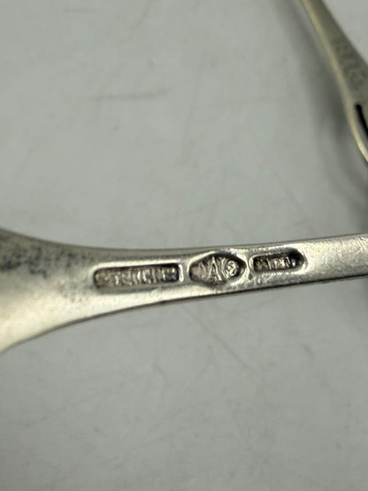 Set of 2 Antique Alvin Chippendale pattern Sterling Silver Teaspoons 34 gr /ro