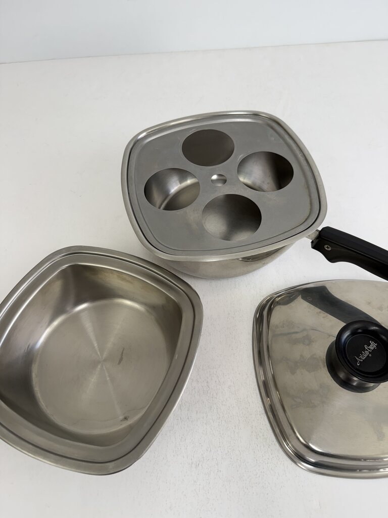 Vintage Aristo-Craft Stainless Steel 18/8 Ply Double Boiler /rw