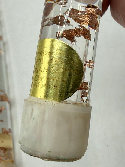 VTG Gregorian Copper Clear Lucite Copper Flake Candle Sticks 8” Pair /ro