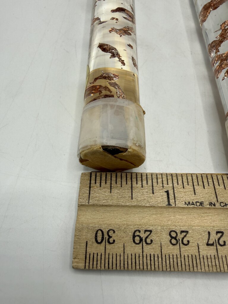 VTG Gregorian Copper Clear Lucite Copper Flake Candle Sticks 8” Pair /ro