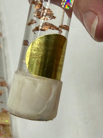 VTG Gregorian Copper Clear Lucite Copper Flake Candle Sticks 8” Pair /ro