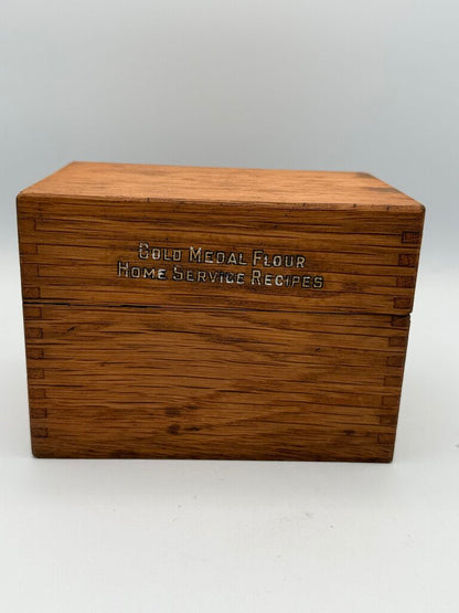 Vintage Gold Medal Flour Home Service Recipe Wood Box /ro
