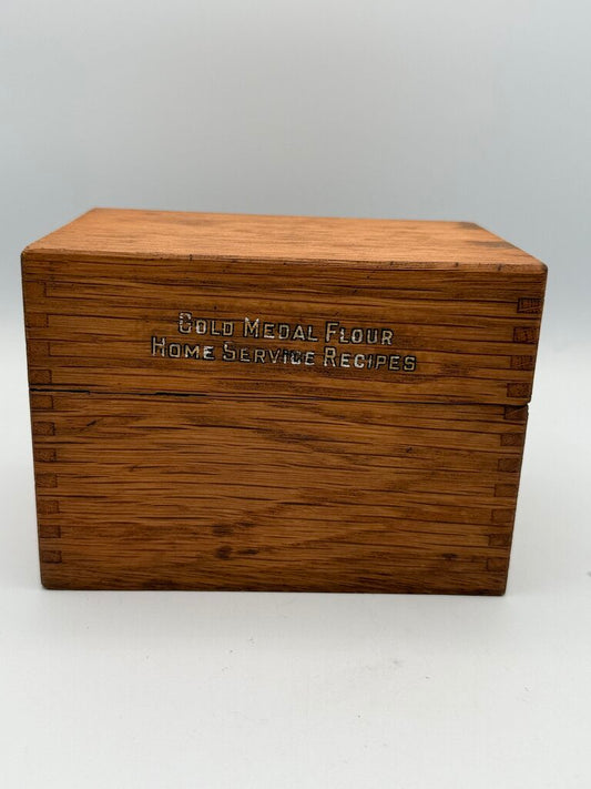 Vintage Gold Medal Flour Home Service Recipe Wood Box /ro