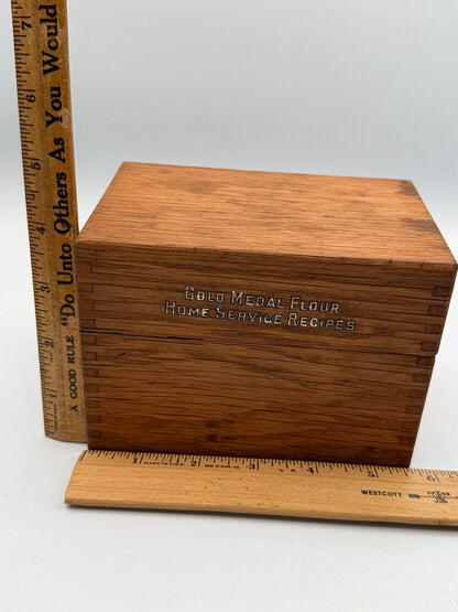 Vintage Gold Medal Flour Home Service Recipe Wood Box /ro
