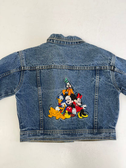 VTG Disney Store Denim Jacket Youth Size Large Mickey & Friends /rb