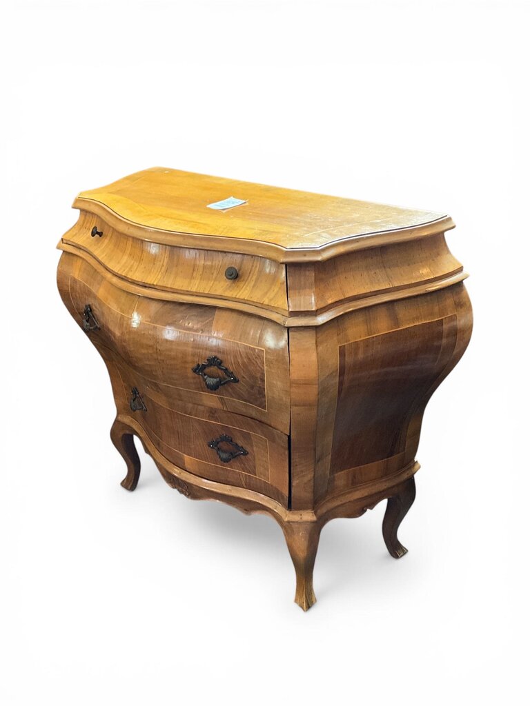 Vintage Italian Olive Walnut Burl Commode/Night Stand