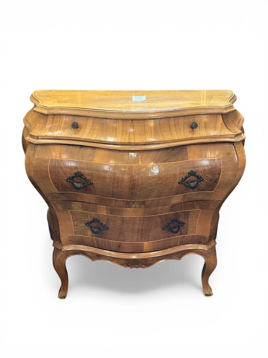 Vintage Italian Olive Walnut Burl Commode/Night Stand