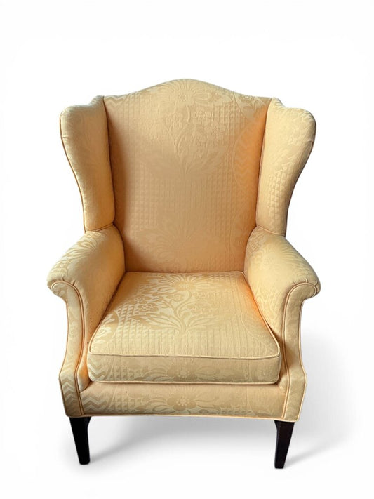 Yellow Sunflower Wingback Arm Chair
