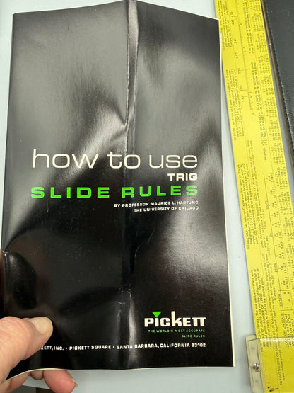 Set of 2 Pickett All Metal Slide Rule 902-ES Simplex Trig in box /ro
