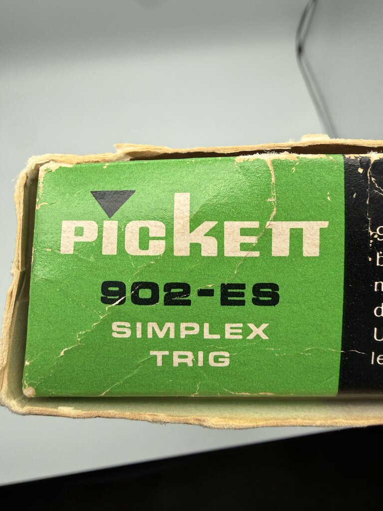 Set of 2 Pickett All Metal Slide Rule 902-ES Simplex Trig in box /ro