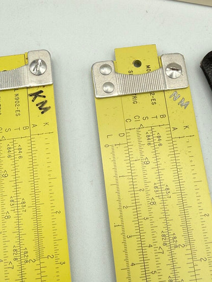 Set of 2 Pickett All Metal Slide Rule 902-ES Simplex Trig in box /ro