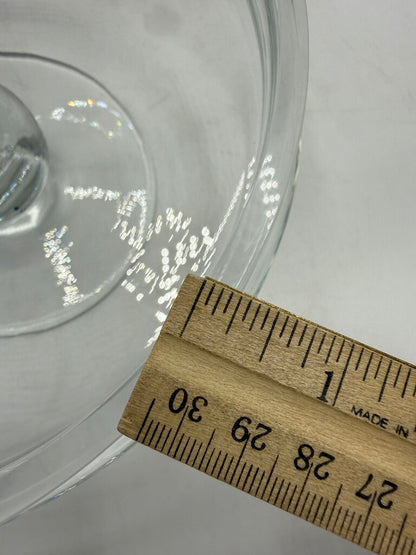 Heavy Clear Swirled Glass Pedestal Cheese/Pastry Dome 8” dia Lid Footed /rw
