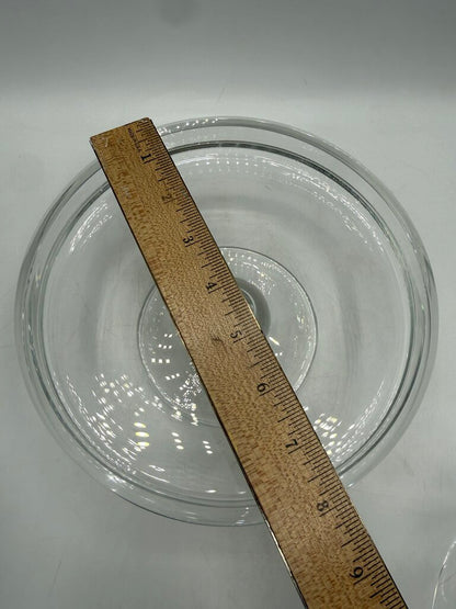 Heavy Clear Swirled Glass Pedestal Cheese/Pastry Dome 8” dia Lid Footed /rw