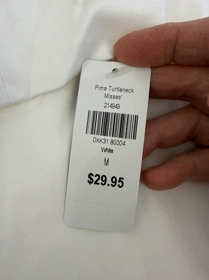 L.L. Bean Women’s Pima Turtleneck Misses Size M White new in bag /rb