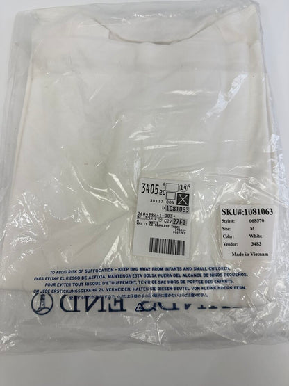 New- Lands End Women White Cotton SeamlessTurtle Neck Size M /rb