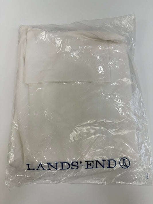 New- Lands End Women White Cotton SeamlessTurtle Neck Size M /rb