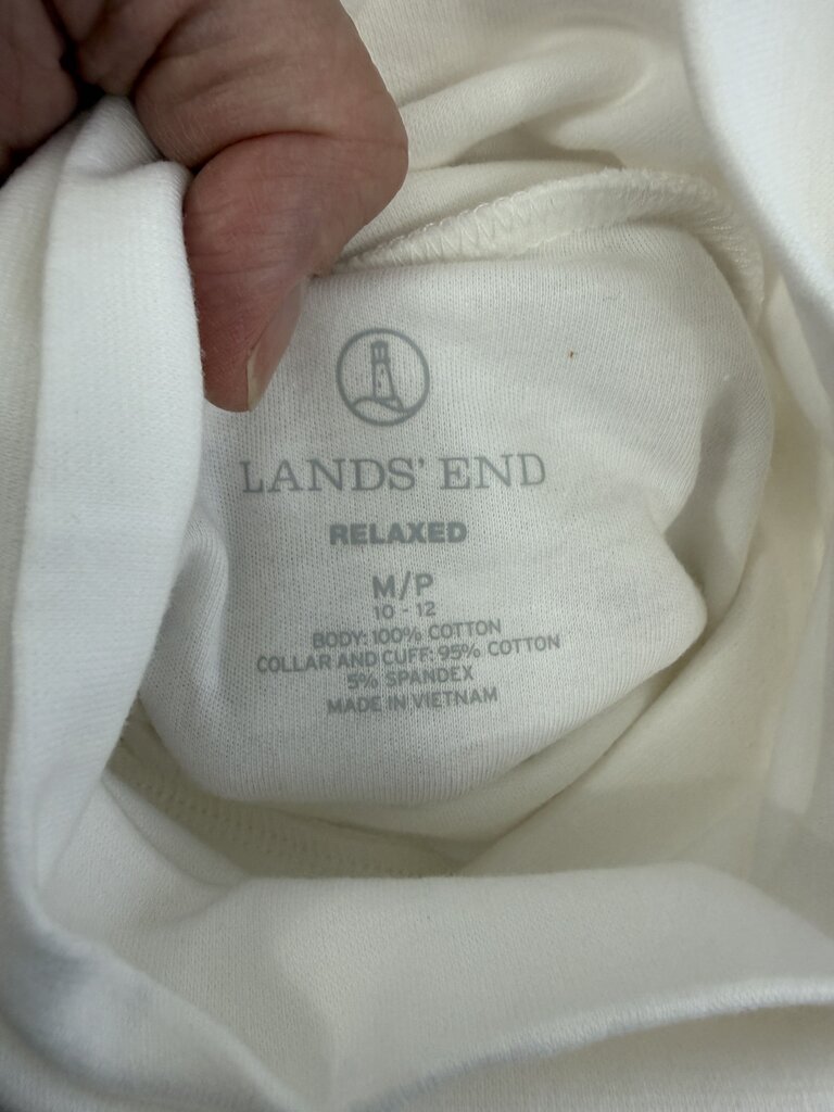 New- Lands End Women White Cotton SeamlessTurtle Neck Size M /rb