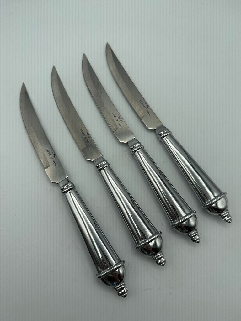 Towle Silver Smiths StainlessSteel Set of 4 Quality Steak Knives /ro