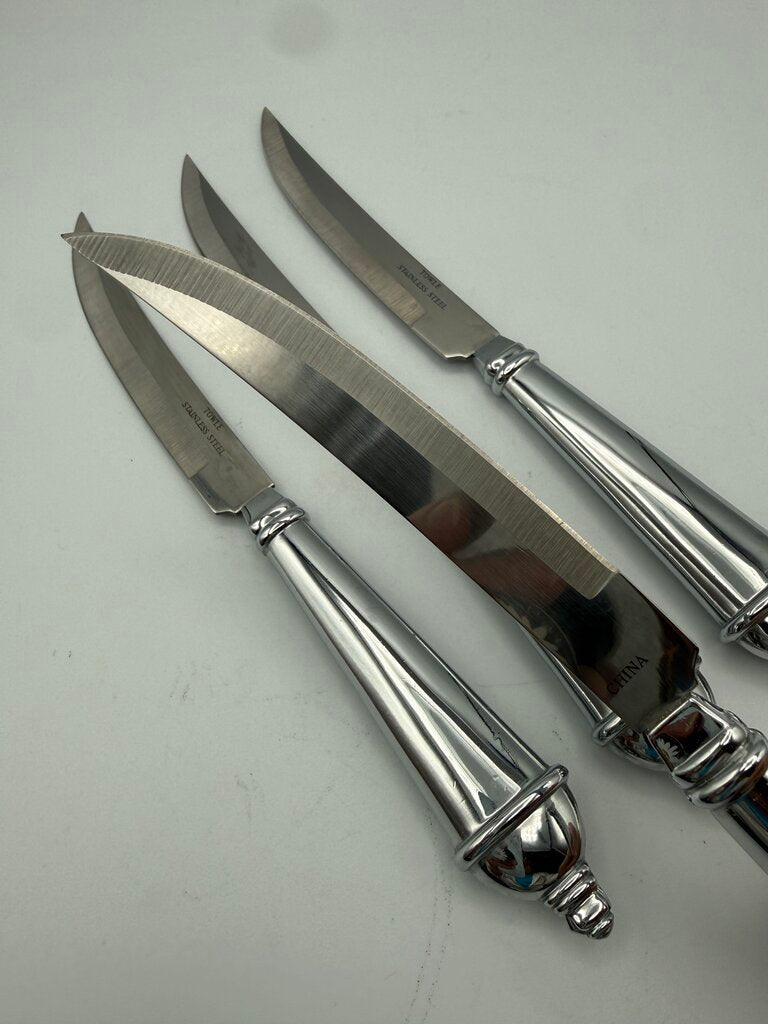 Towle Silver Smiths StainlessSteel Set of 4 Quality Steak Knives /ro