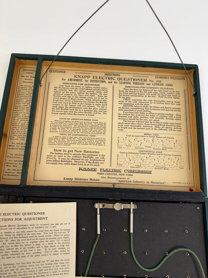 Vintage Knapp Electric Questioner No. 325 Quiz Game /rb