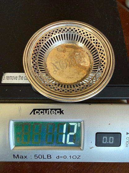 VTG One Pierced Sterling Silver Nut/Candy Dish 12 grams /ro