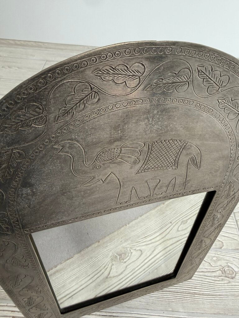 Elephant Etched Metal Frame with Mirror 18” x 12” /ro