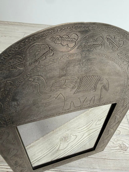 Elephant Etched Metal Frame with Mirror 18” x 12” /ro