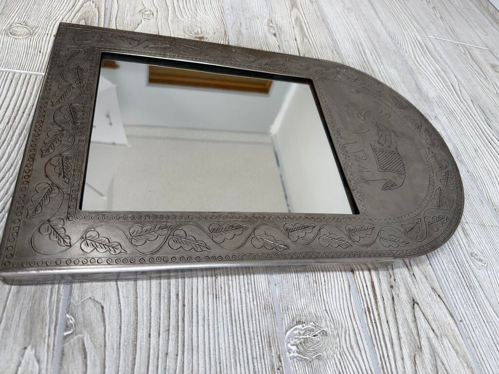 Elephant Etched Metal Frame with Mirror 18” x 12” /ro