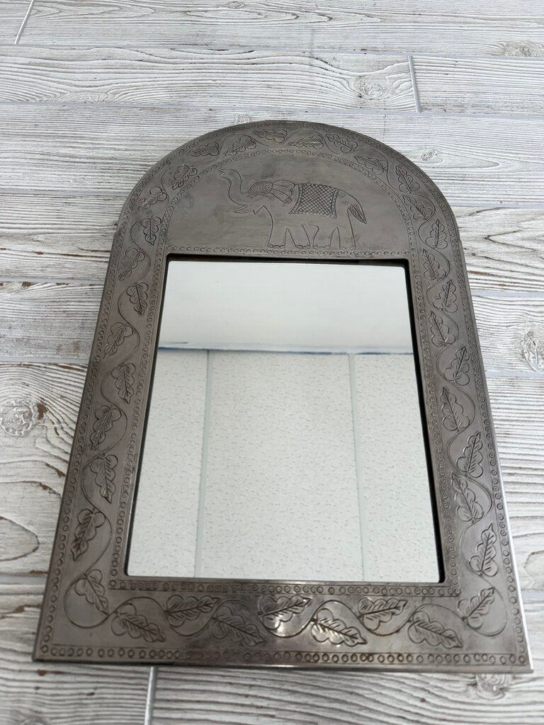 Elephant Etched Metal Frame with Mirror 18” x 12” /ro