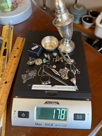 Lot of Sterling Silver 178 Grams for Scrap or Use /ro
