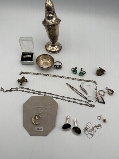 Lot of Sterling Silver 178 Grams for Scrap or Use /ro