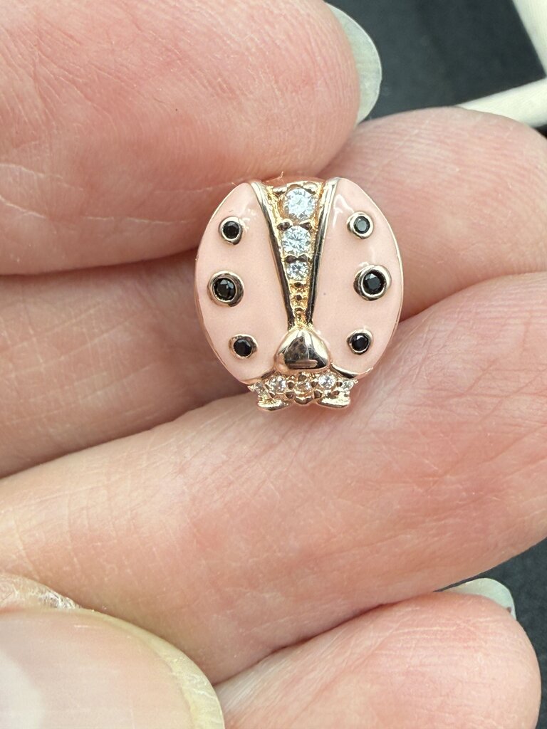 Authentic Pandora Reflexions Pink Ladybird Clip Charm 925 Rose Gold /ro