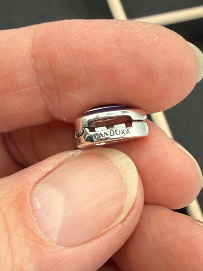 Pandora Reflexions Droplet Blue Enamel Crystal Pear Shape Clip /ro