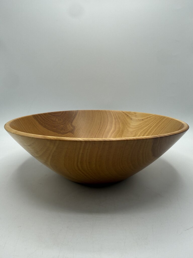 2002 Hand Turned Wood Birch Bowl Signed 11” dia. /ro