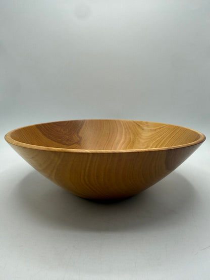2002 Hand Turned Wood Birch Bowl Signed 11” dia. /ro