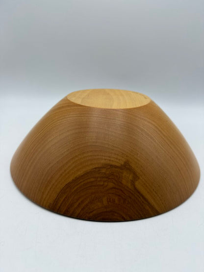 2002 Hand Turned Wood Birch Bowl Signed 11” dia. /ro
