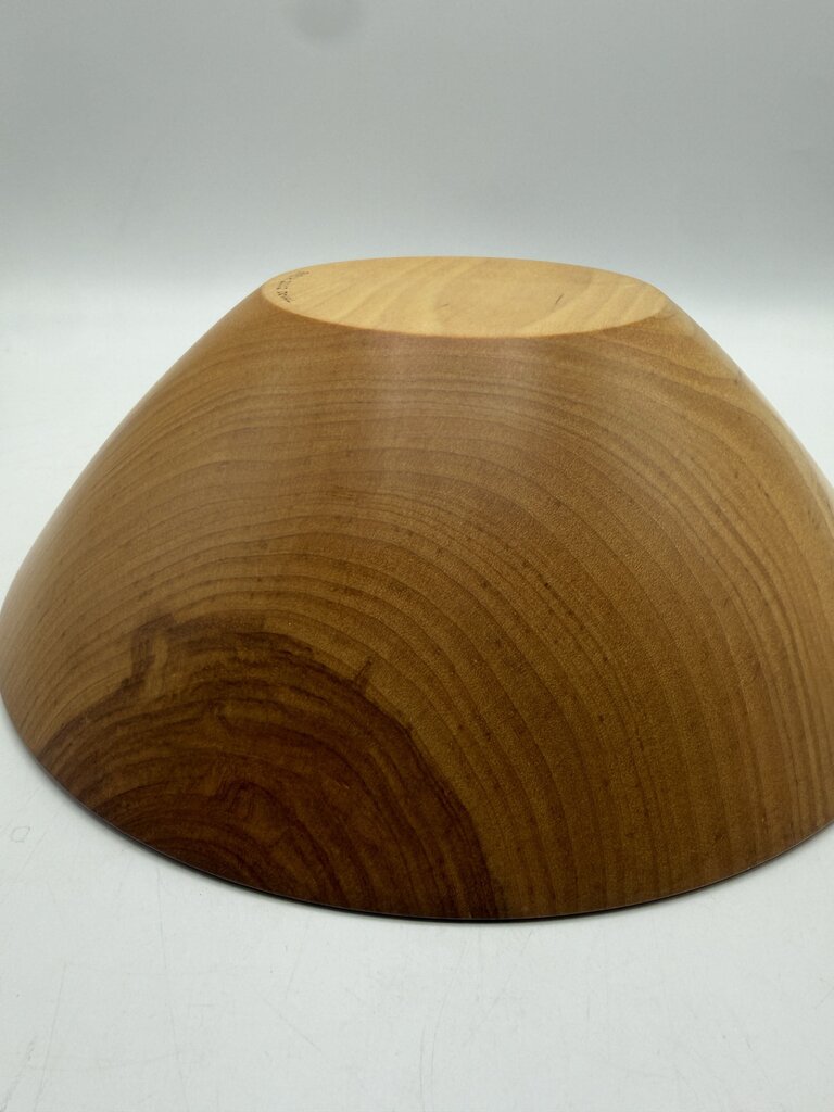 2002 Hand Turned Wood Birch Bowl Signed 11” dia. /ro