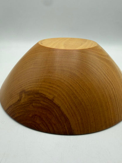 2002 Hand Turned Wood Birch Bowl Signed 11” dia. /ro