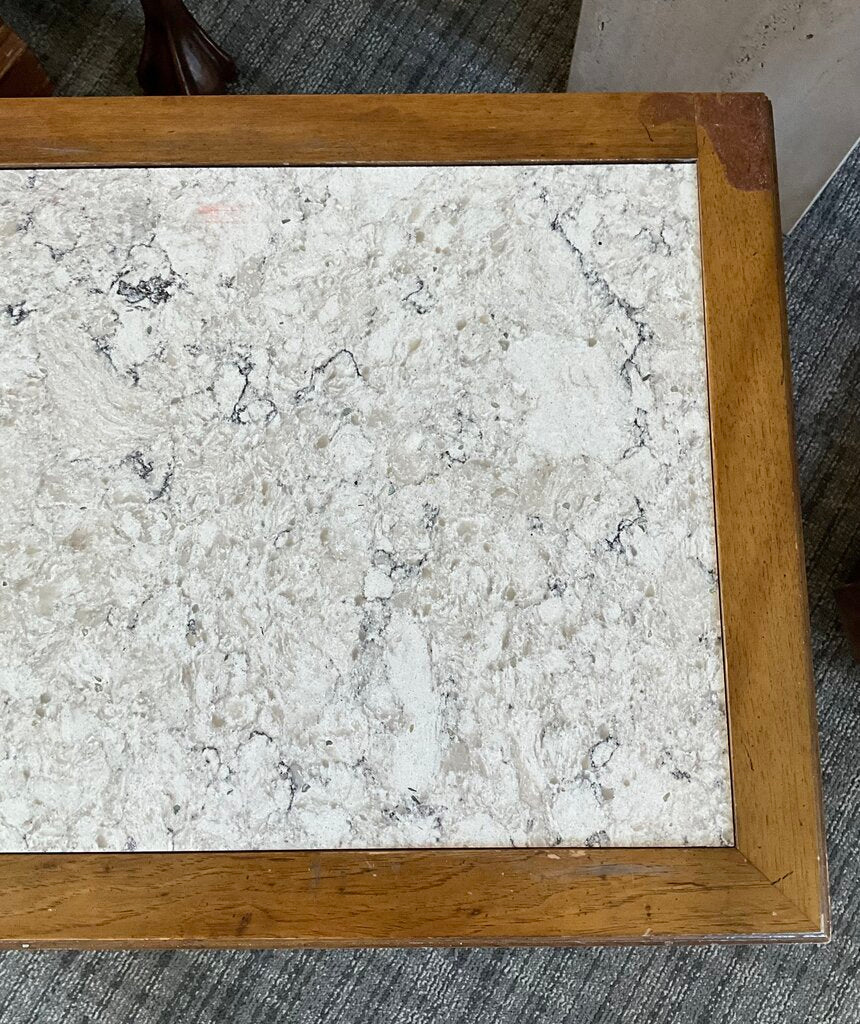 Vintage Mid-Century Modern Marble Top Storage Cabinet