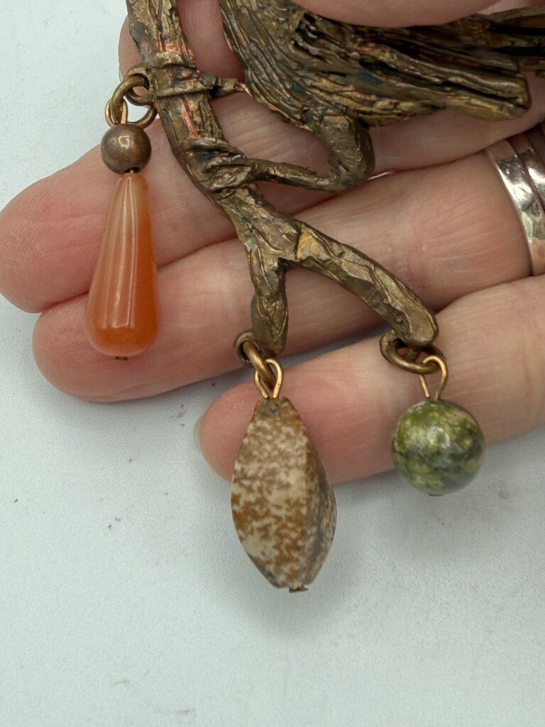 VTG Designer Kate Hines Bird on a Branch Brooch /ro