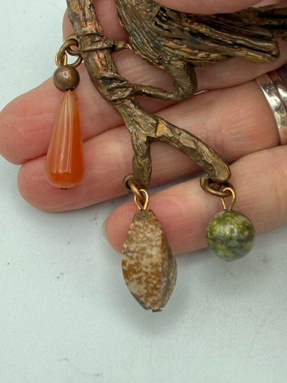 VTG Designer Kate Hines Bird on a Branch Brooch /ro