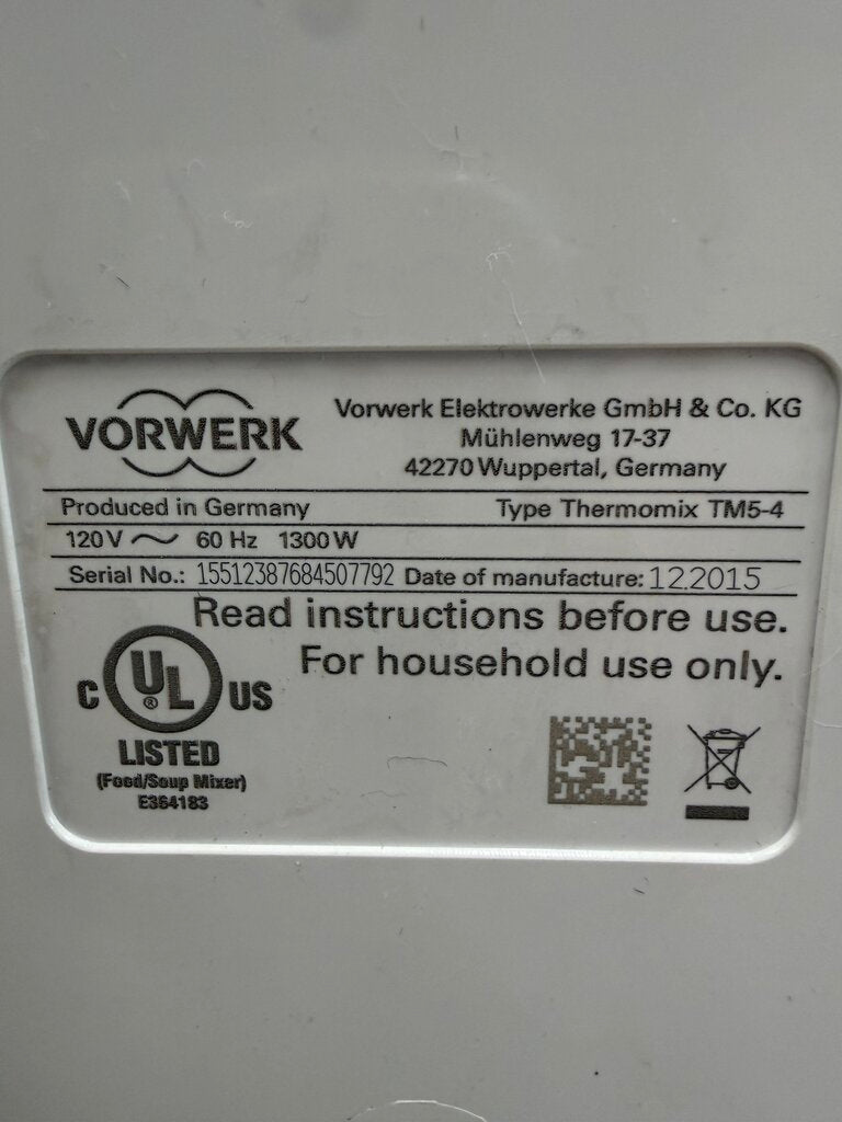Vorwerk Thermomix TM-5 MultiPurpose Food Processor Full Size TouchScreen /rw