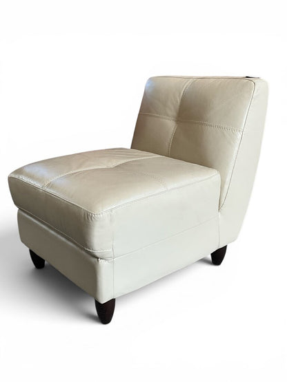 White Leather Accent Chair