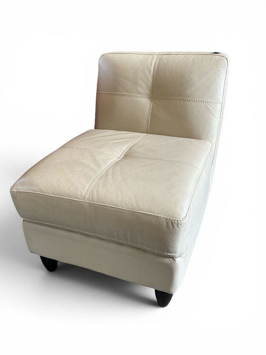 White Leather Accent Chair