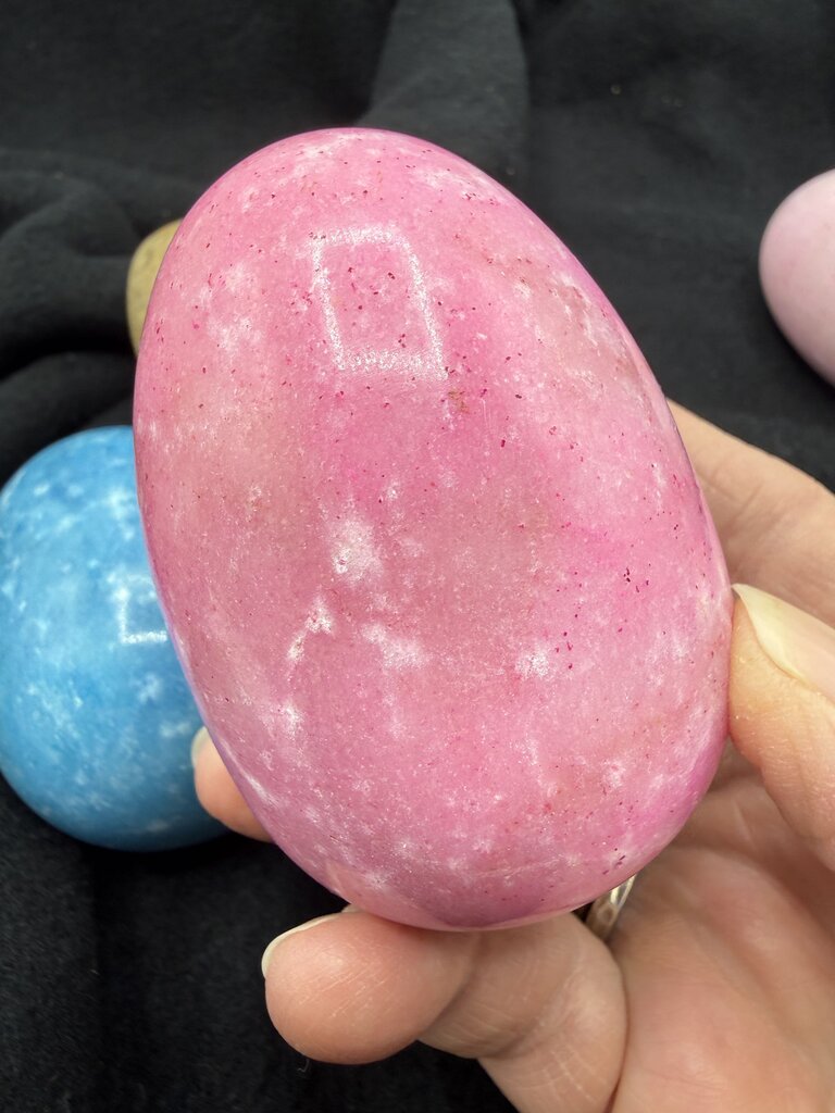 Lot of 6 Alabaster Stone Polished Eggs Strong Colors /ro