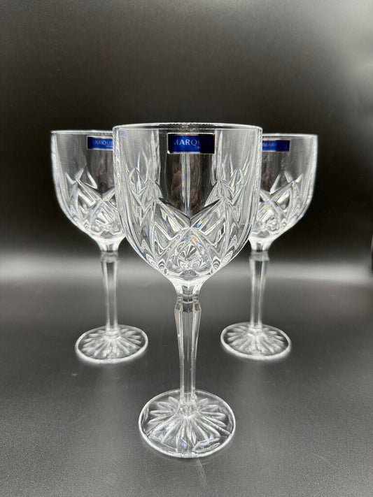 Set of 3 Waterford Marquis Brookside 8.5” Wine Goblets NWT /rw
