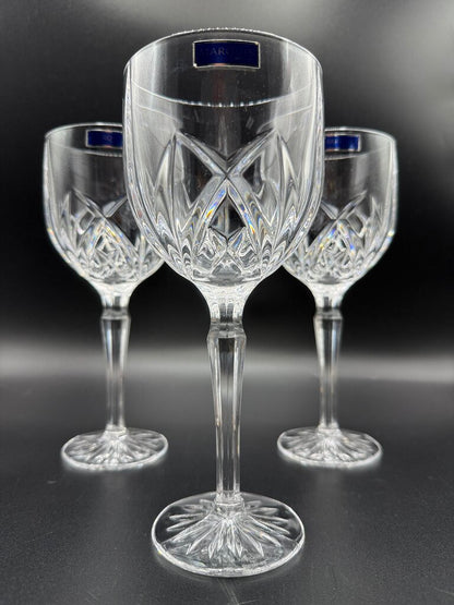 Set of 3 Waterford Marquis Brookside 8.5” Wine Goblets NWT /rw
