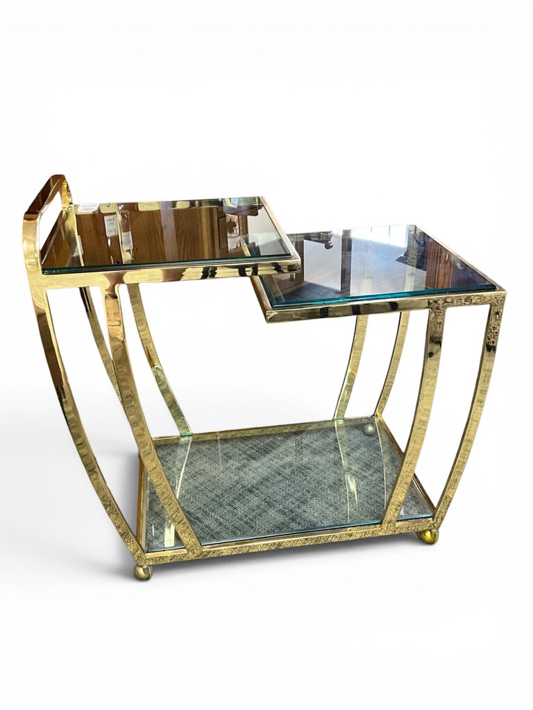 Glass and Brass Bar Cart