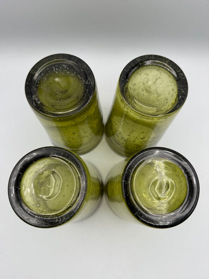 Avocado Green Blown Bubble Glass 16oz.Tumbers set of 4 /rw